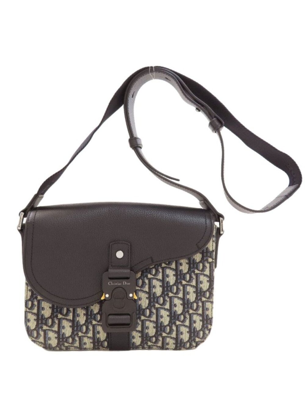 Dior Saddle Flap Messenger Bag Grained Calfskin